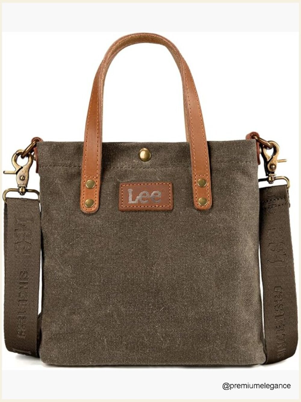 Vintage Waxed Canvas Tote Bag Leather Handle Crossbody Shoulder